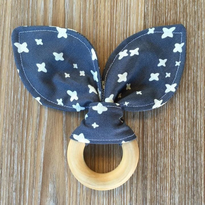 Bunny Ear Teether 'Grey & White' - Teething Necklace - Nature Bubz - Afterpay - Zippay Carry Them Close