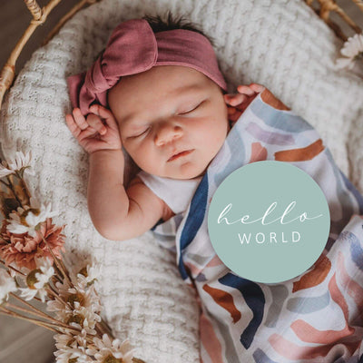 Snuggle Hunny Kids - Milestone Cards - Rainbow Baby & Sage Reversible