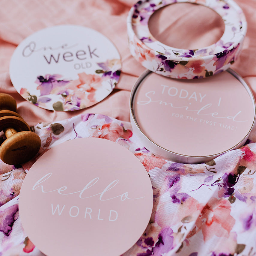 Snuggle Hunny Kids - Milestone Cards - Blushing Beauty & Musk Pink Reversible