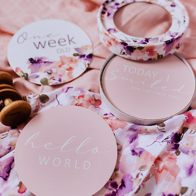 Snuggle Hunny Kids - Milestone Cards - Blushing Beauty & Musk Pink Reversible