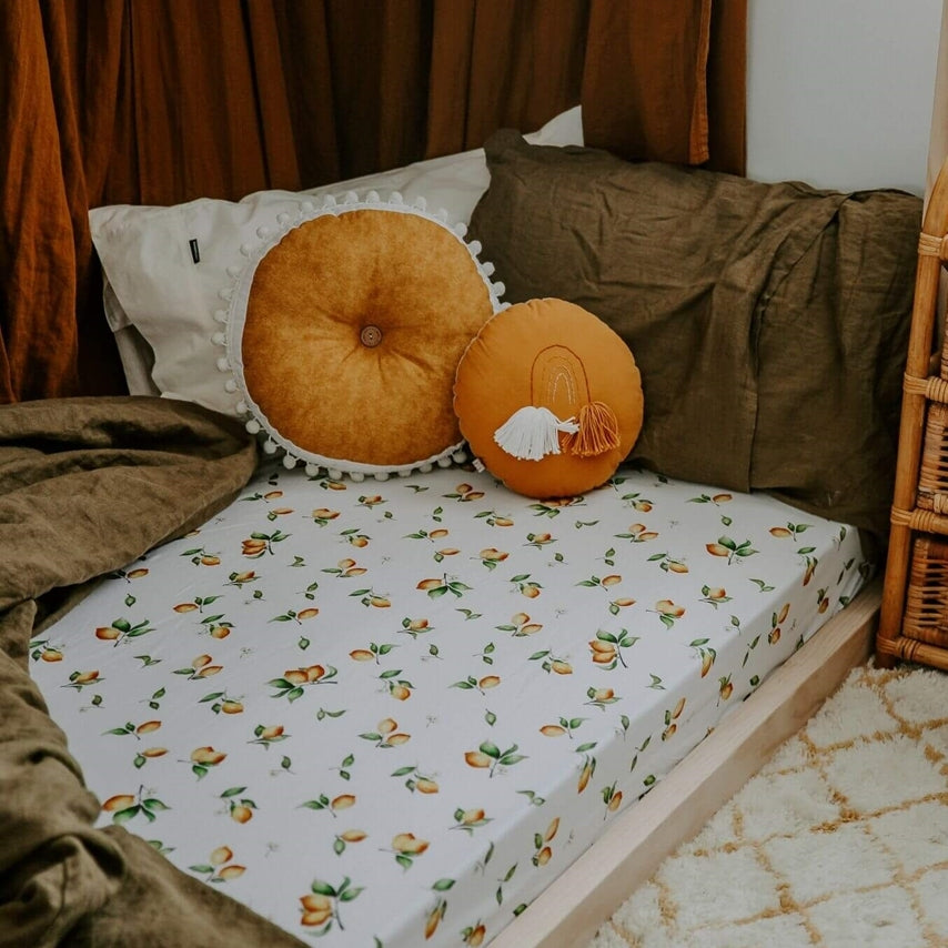 Snuggle Hunny Kids - Fitted Cot Sheet - Lemon