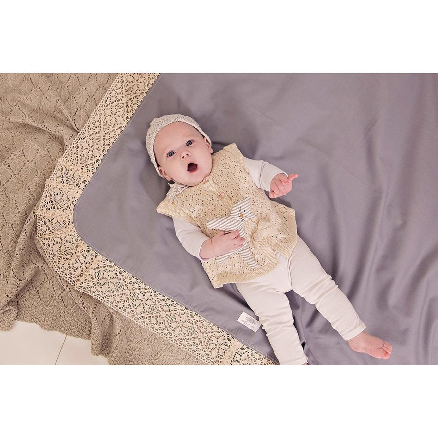 Tilly and Otto - Amelie lace swaddle in Scandi Grey - Swaddle - Tilly and Otto - Afterpay - Zippay Carry Them Close