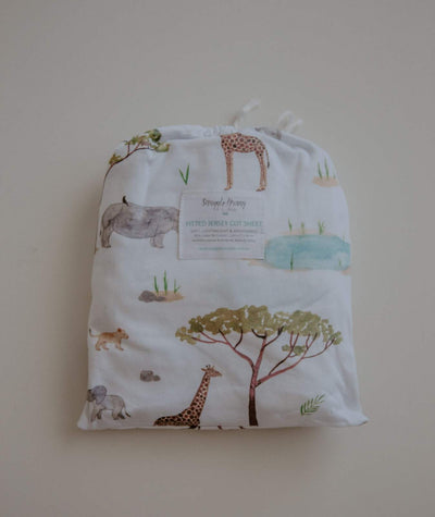Snuggle Hunny Kids - Fitted Cot Sheet - Safari