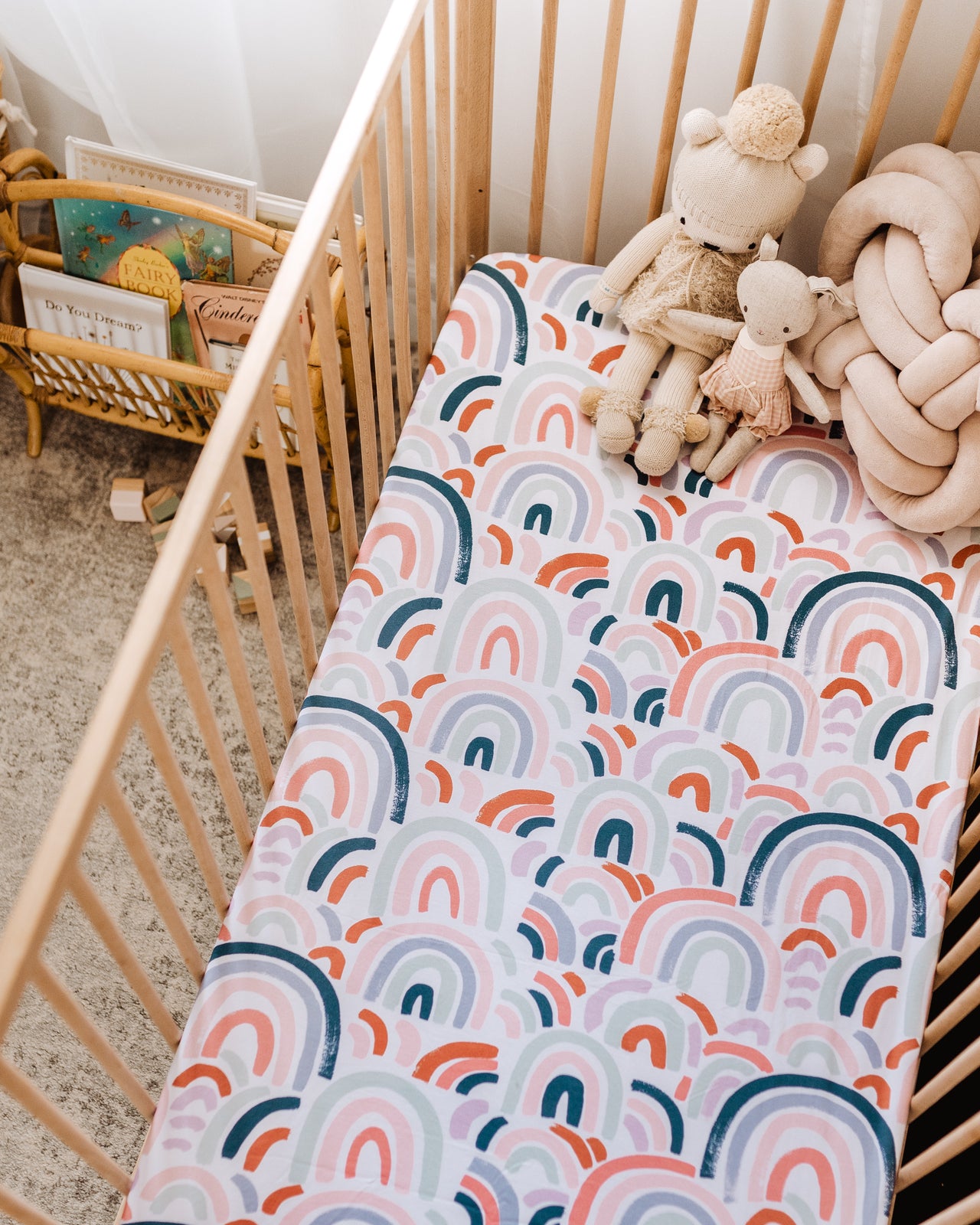 Snuggle Hunny Kids - Fitted Cot Sheet - Rainbow Baby