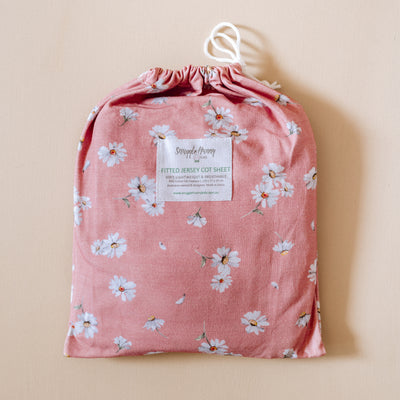 Snuggle Hunny Kids - Fitted Cot Sheet - Daisy