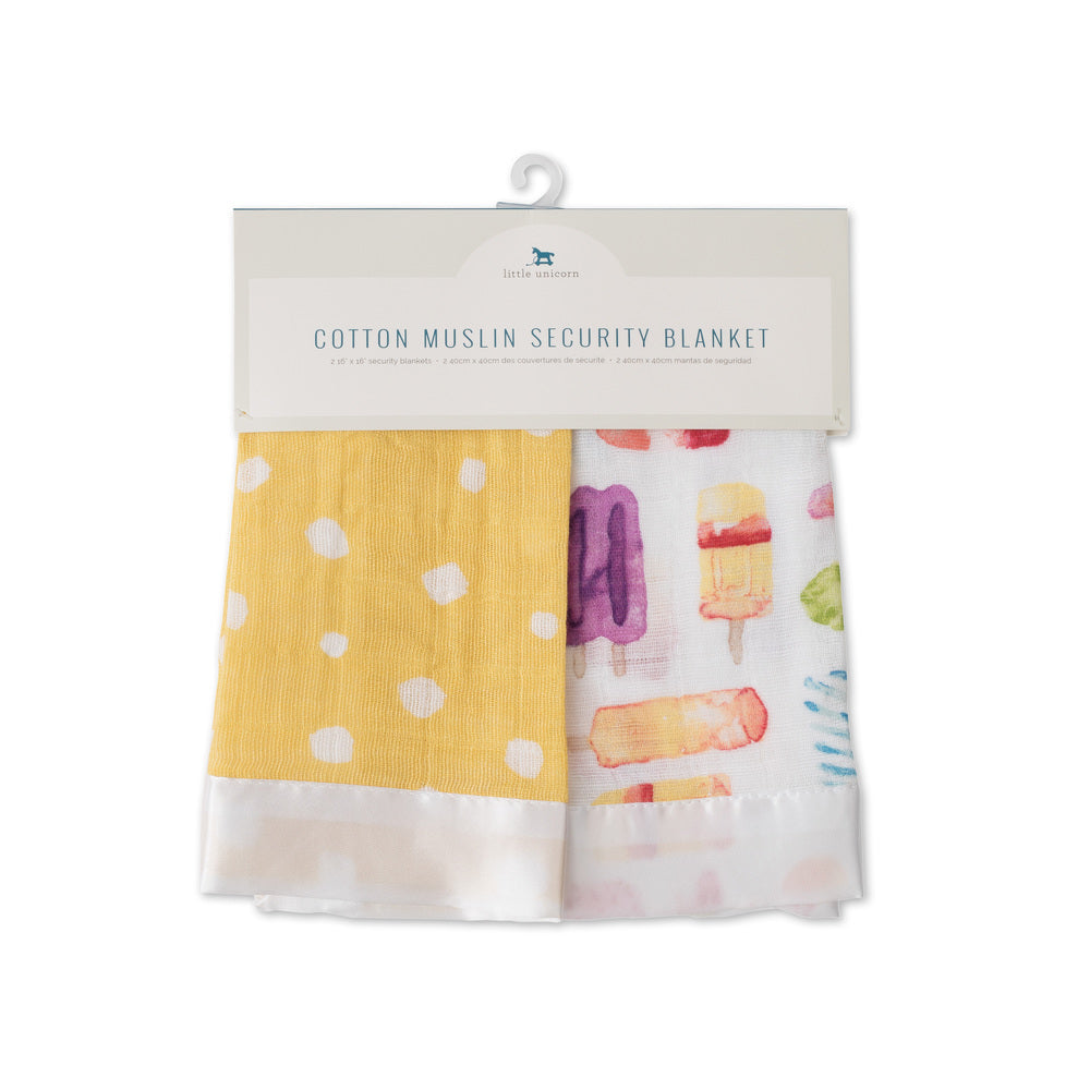 Little Unicorn - Muslin Security Blankets Comforter - Itsy Bitsy & Brain Freeze (set of 2)