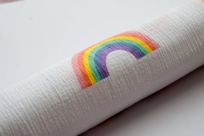 Little Turtle Baby - Stretch Muslin Swaddle - Rainbows