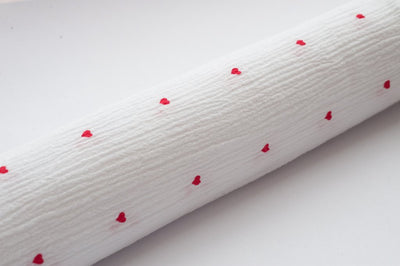 Little Turtle Baby - Stretch Muslin Swaddle - Red Hearts