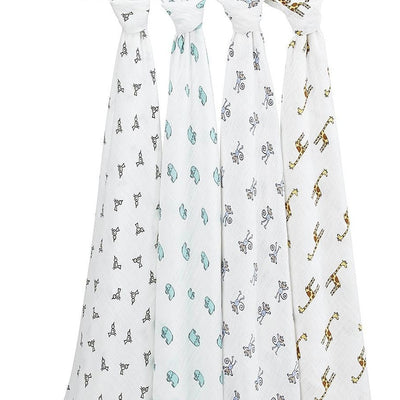 Aden and Anais - Classic Swaddles - Jungle Jam (4 Pack) - swaddle - Aden and Anais - Afterpay - Zippay Carry Them Close