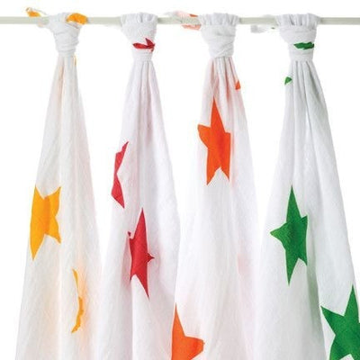 Aden and Anais - Classic Swaddles - Super Star (4 Pack) - swaddle - Aden and Anais - Afterpay - Zippay Carry Them Close