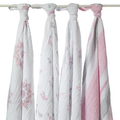 Aden and Anais - Classic Swaddles Blanket - For the Birds (4 Pack) - swaddle - Aden and Anais - Afterpay - Zippay Carry Them Close