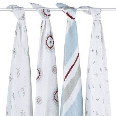 Aden and Anais - Classic Swaddles - Liam the Brave (4 Pack) - swaddle - Aden and Anais - Afterpay - Zippay Carry Them Close
