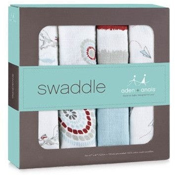 Aden and Anais - Classic Swaddles - Liam the Brave (4 Pack) - swaddle - Aden and Anais - Afterpay - Zippay Carry Them Close