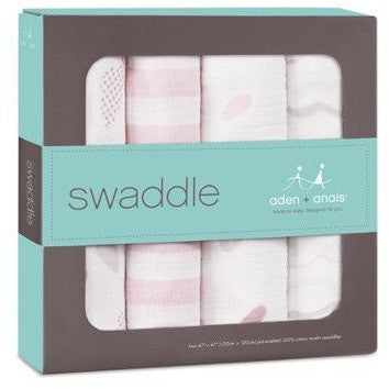Aden and Anais - Classic Swaddles - Heartbreaker (4 Pack) - swaddle - Aden and Anais - Afterpay - Zippay Carry Them Close