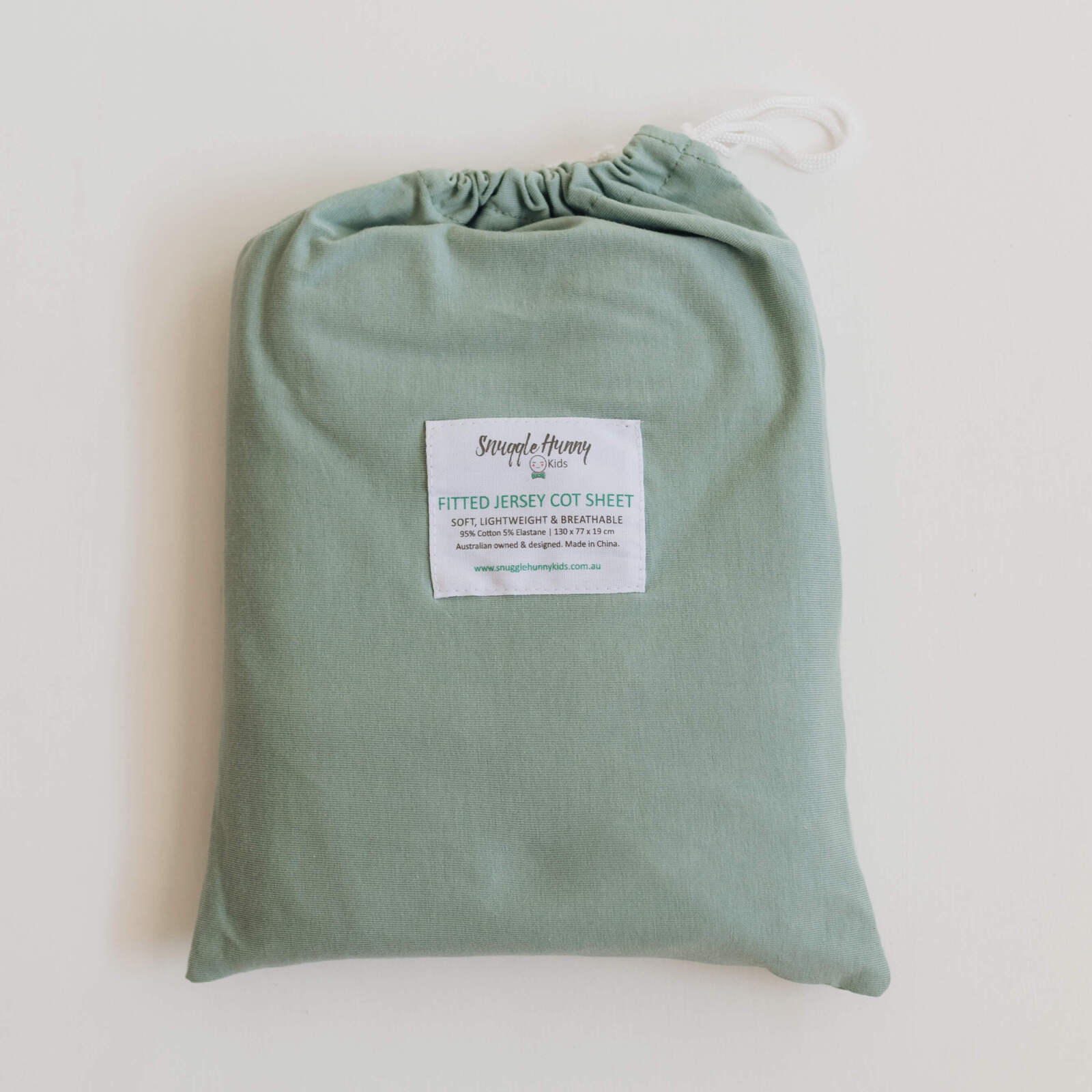 Snuggle Hunny Kids - Fitted Cot Sheet - Sage