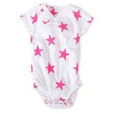 Short Sleeve kimono Bodysuit - Pink Star - Clothing - Aden and Anais - Afterpay - Zippay Carry Them Close