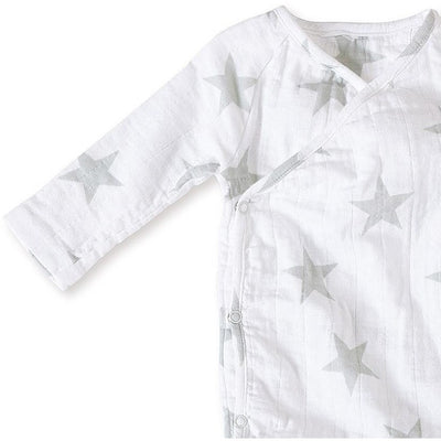 Long Sleeve kimono Bodysuit - Silver Star - Clothing - Aden and Anais - Afterpay - Zippay Carry Them Close