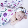 Snuggle Hunny Kids - Jersey Baby Wrap Swaddle & Topknot (Set) - Peony Bloom
