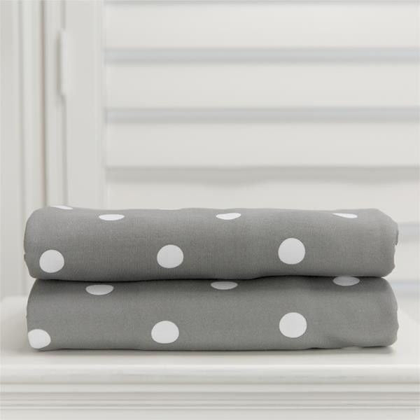 Lil Fraser - Cot Sheet Fitted 1 Piece - (Grey with White Polka Dots) - Bedding - L'il Fraser - Afterpay - Zippay Carry Them Close