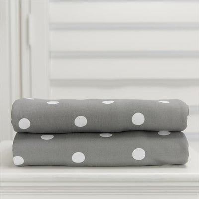 Lil Fraser - Cot Sheet Fitted 1 Piece - (Grey with White Polka Dots) - Bedding - L'il Fraser - Afterpay - Zippay Carry Them Close