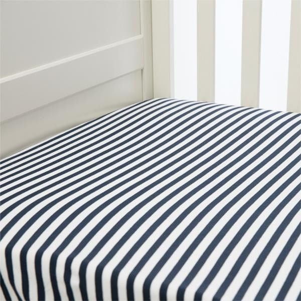Lil Fraser - Cot Sheet Fitted 1 Piece - (Navy Stripe) - Bedding - L'il Fraser - Afterpay - Zippay Carry Them Close