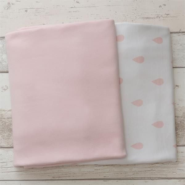 Lil Fraser - Cot Sheet 2 Piece Set (Pink Raindrop Fitted with Pink Flat) - Bedding - L'il Fraser - Afterpay - Zippay Carry Them Close