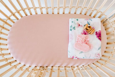 Snuggle Hunny Kids - Bassinet Fitted Sheet / Change Pad Cover - Lullaby Pink