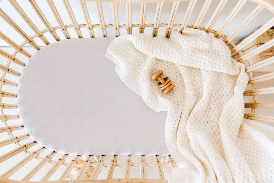 Snuggle Hunny Kids - Bassinet Fitted Sheet / Change Pad Cover - Stone