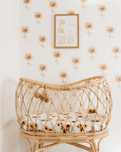 Snuggle Hunny Kids - Bassinet Fitted Sheet / Change Pad Cover - Sunflower