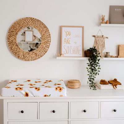 Snuggle Hunny Kids - Bassinet Fitted Sheet / Change Pad Cover - Sunflower