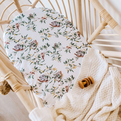 Snuggle Hunny Kids - Bassinet Fitted Sheet / Change Pad Cover - Eucalypt