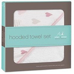 Aden and Anais - Towel and Wash Cloth Set - Heartbreaker - Bath - Aden and Anais - Afterpay - Zippay Carry Them Close