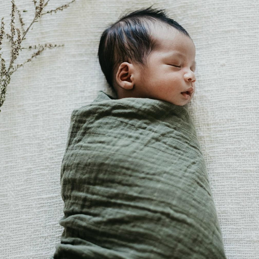 Snuggle Hunny Kids - Organic Muslin Wrap - Dusty Olive