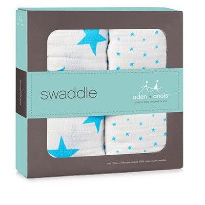 Aden and Anais - Swaddle - Fluro Blue (2 set) - swaddle - Aden and Anais - Afterpay - Zippay Carry Them Close