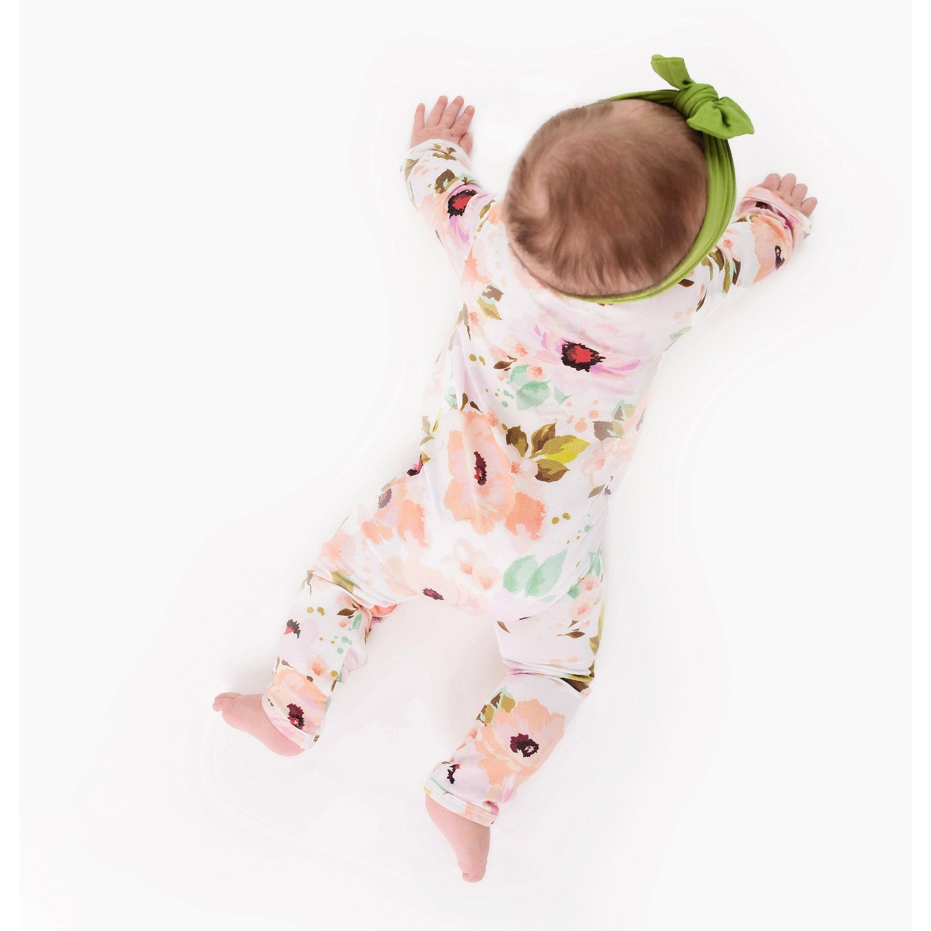 Posh Peanut Bamboo Romper - White Winter Peony