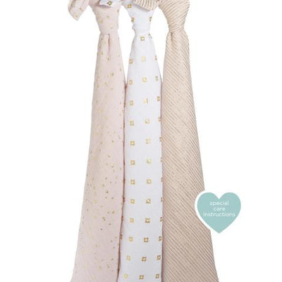 Aden and Anais - Classic Swaddles Metallic Primrose (3 Pack)