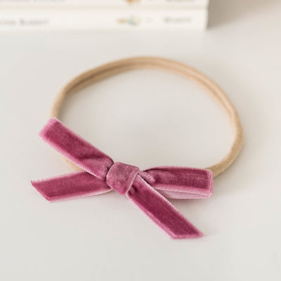 Snuggle Hunny Kids - Petite Velvet Bow - Mauve