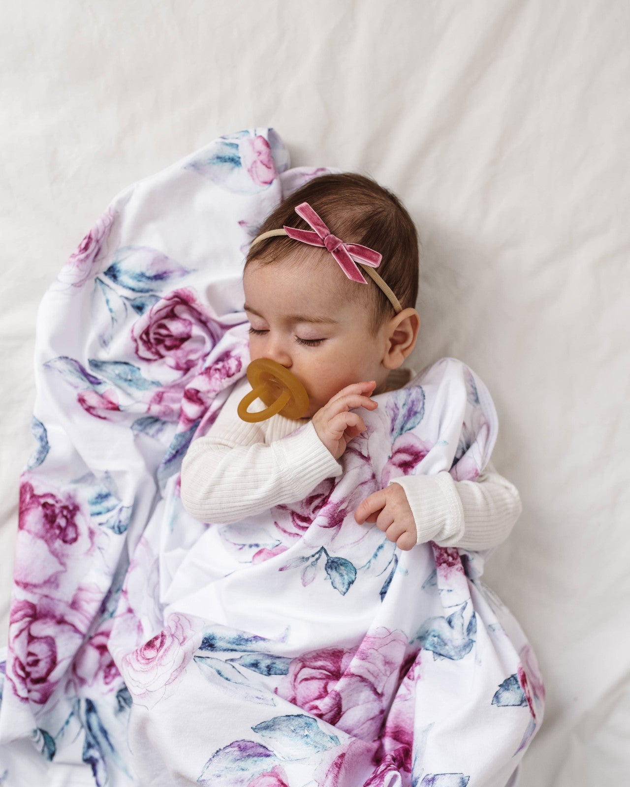 Snuggle Hunny Kids - Velvet Bow - Mauve