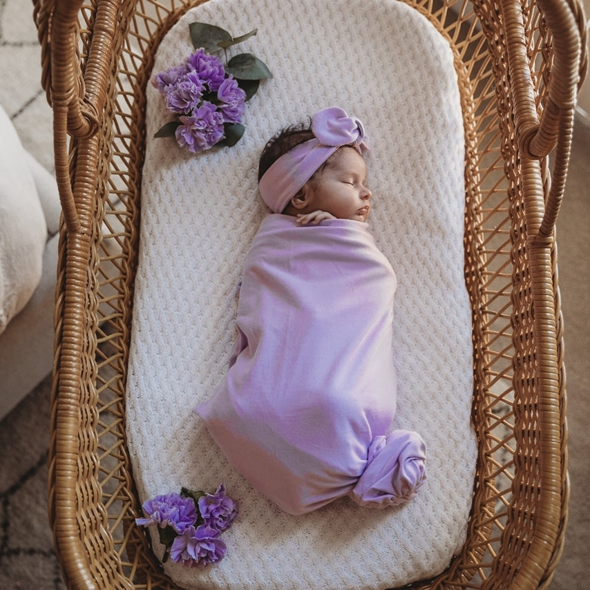 Snuggle Hunny Kids - Jersey Baby Wrap Swaddle & Topknot (Set) - Butterfly