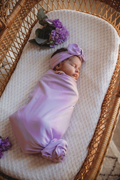 Snuggle Hunny Kids - Jersey Baby Wrap Swaddle & Topknot (Set) - Butterfly