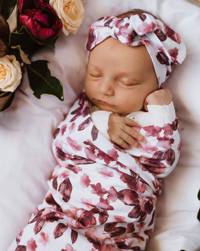 Snuggle Hunny Kids - Jersey Baby Wrap Swaddle & Topknot (Set) - Leilani