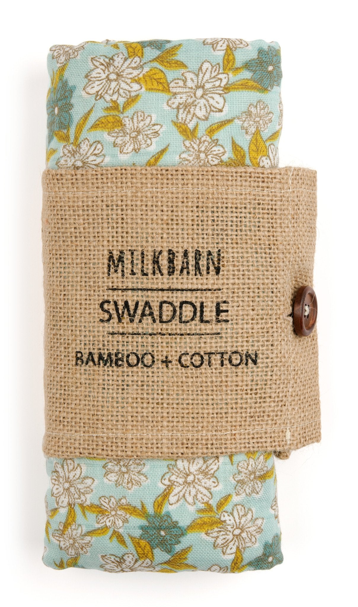Milkbarn - Bamboo Baby Swaddle - Blue Floral