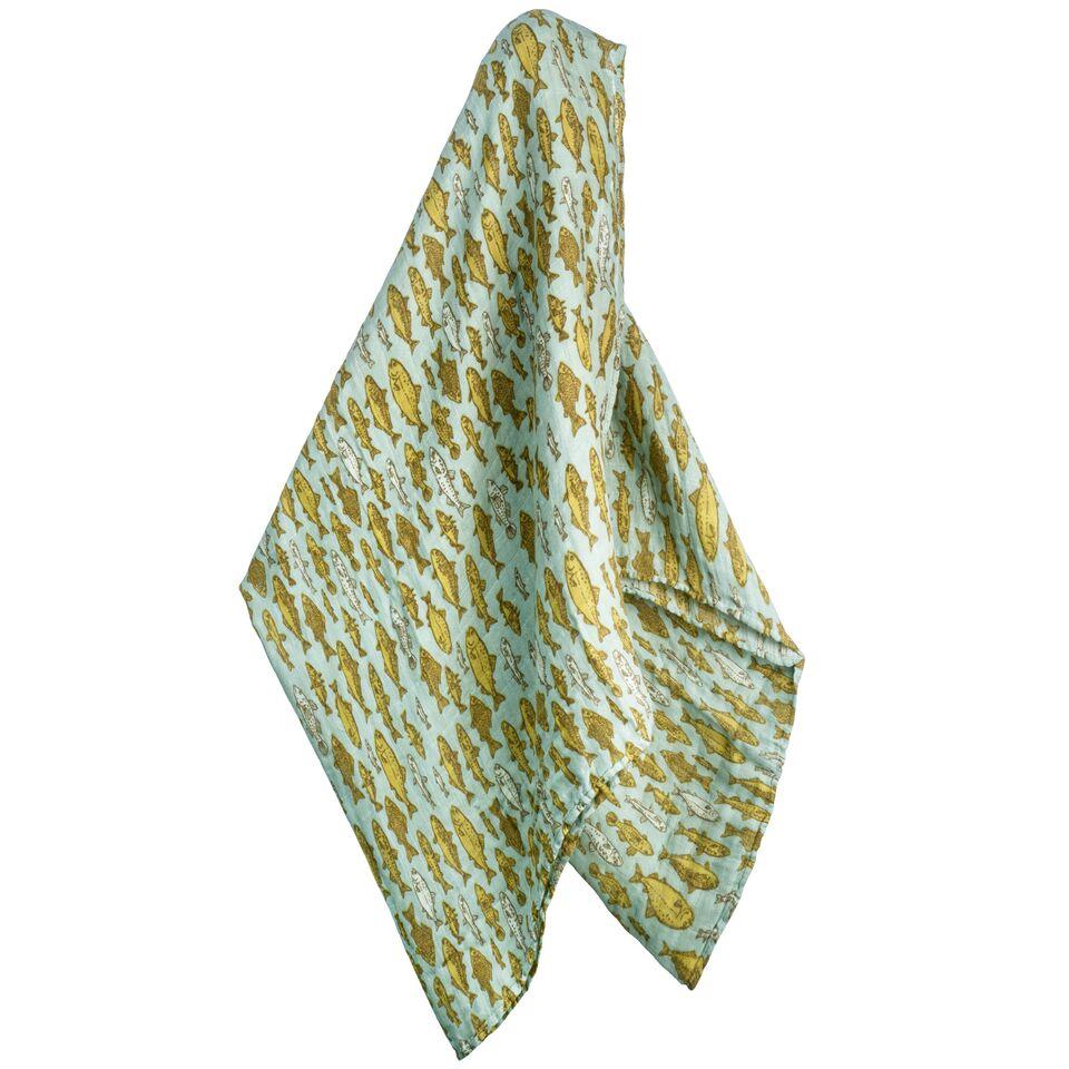 Milkbarn - Bamboo Baby Swaddle - Blue Fish