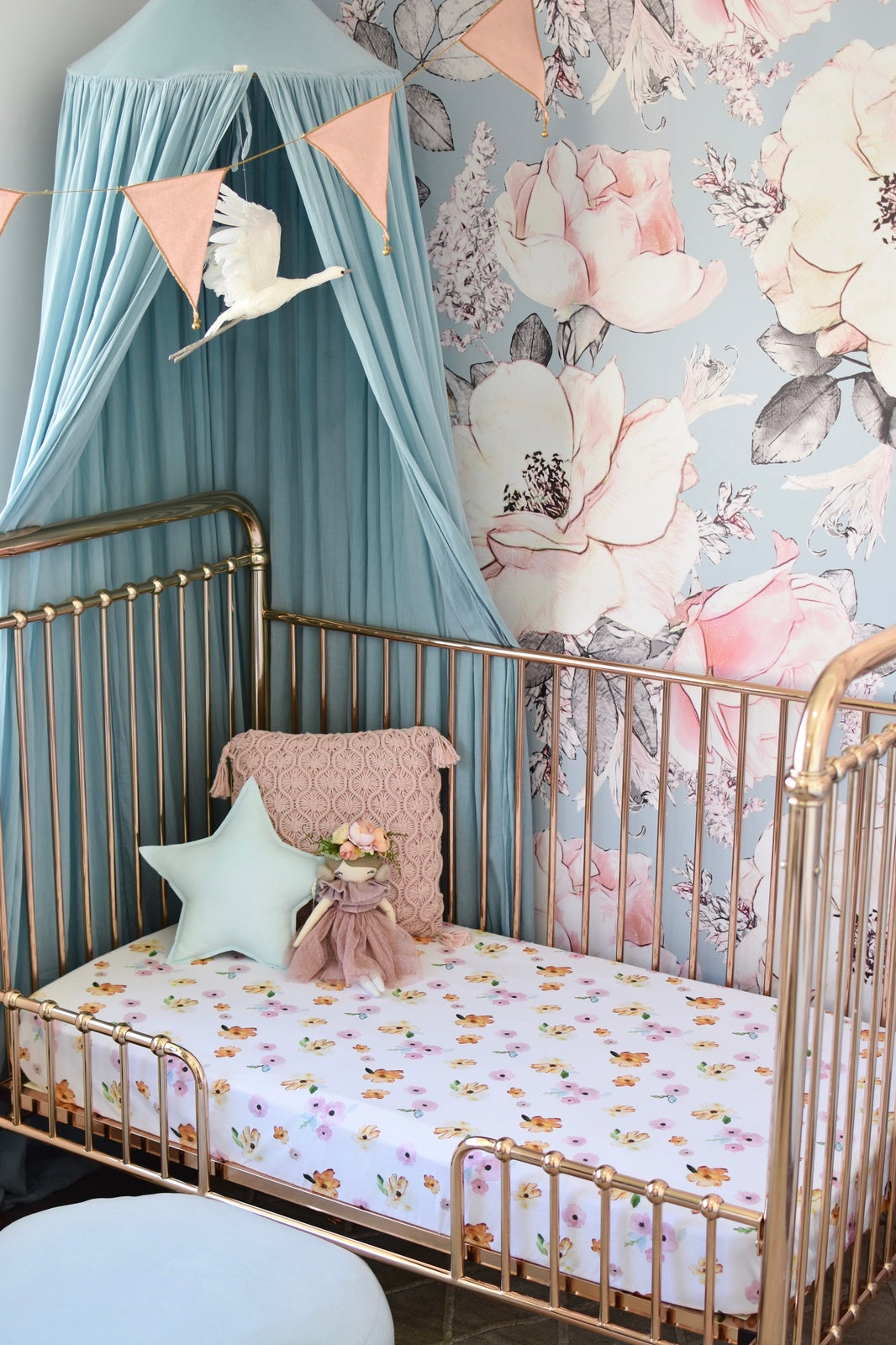 Snuggle Hunny Kids - Fitted Cot Sheet - Poppy