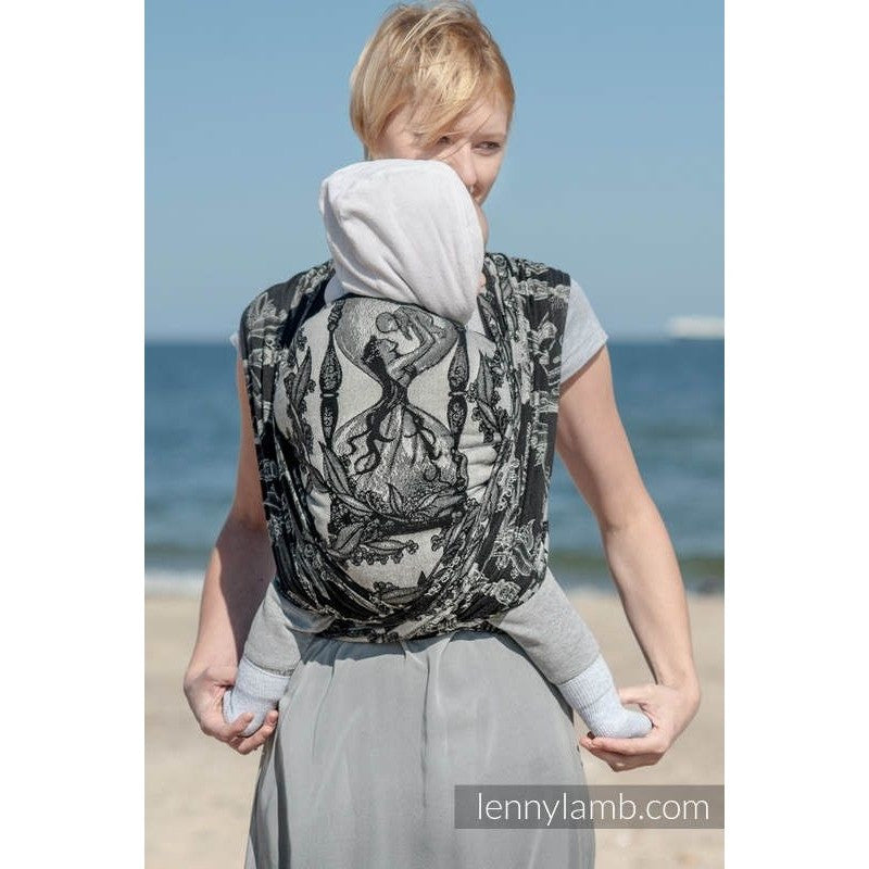 Lenny Lamb Wrap - Time Black and Cream (No Skull) - Woven Wrap - Lenny Lamb - Afterpay - Zippay Carry Them Close