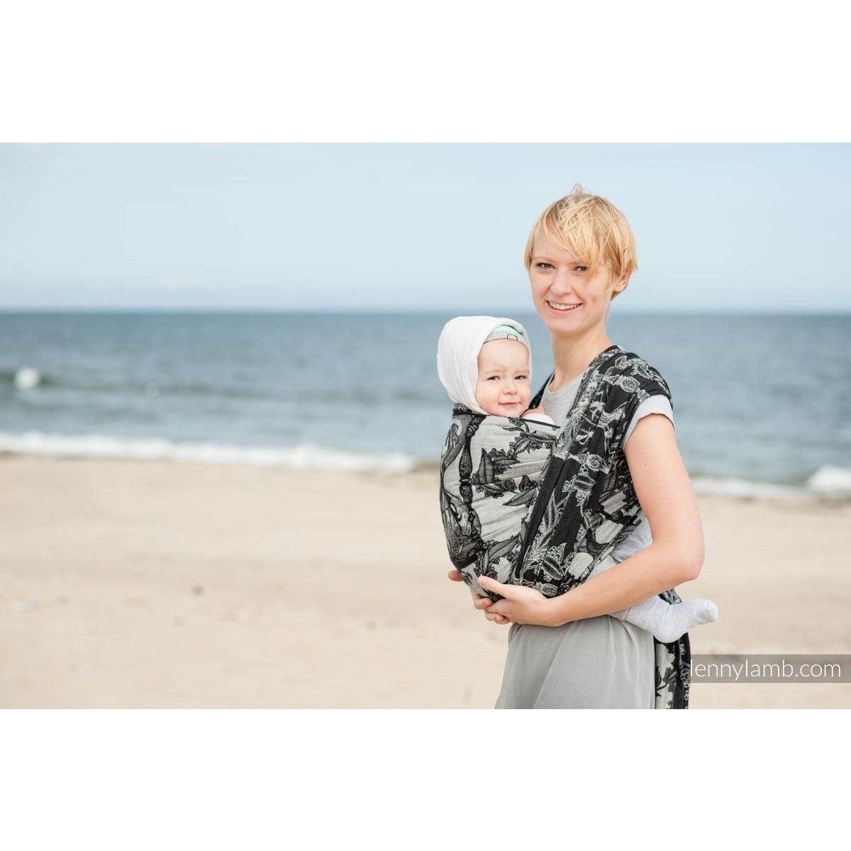 Lenny Lamb Wrap - Time Black and Cream (No Skull) - Woven Wrap - Lenny Lamb - Afterpay - Zippay Carry Them Close