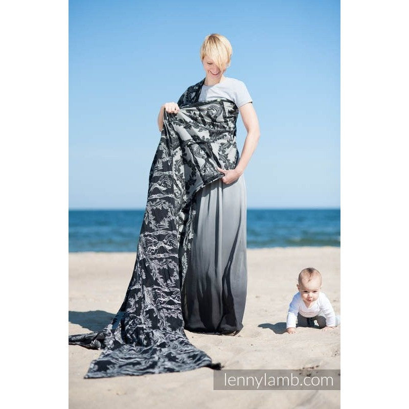 Lenny Lamb Wrap - Time Black and Cream (No Skull) - Woven Wrap - Lenny Lamb - Afterpay - Zippay Carry Them Close