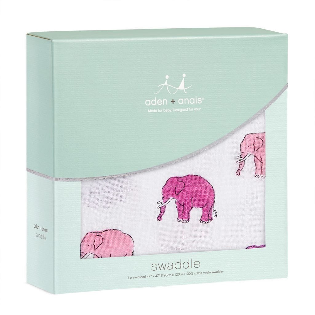 Aden and Anais - Classic Muslin Swaddle - Elephant Parade