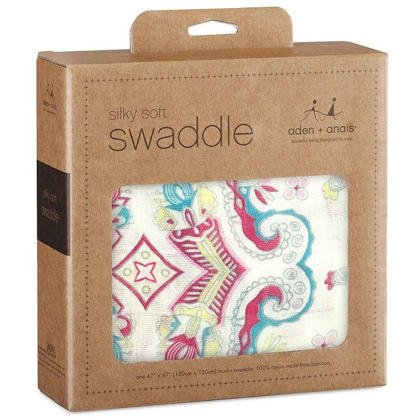 Aden and Anais - Silky Soft Bamboo Muslin Swaddle - Flower Child - swaddle - Aden and Anais - Afterpay - Zippay Carry Them Close