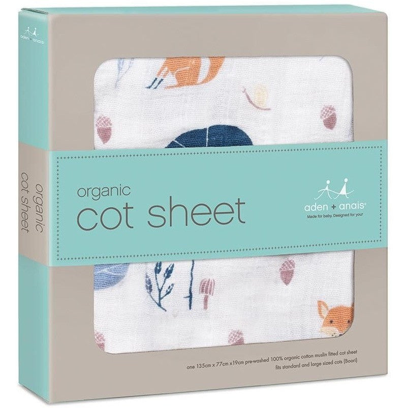 Aden and Anais - Organic Cot Sheet - In to the Woods - nursery - Aden and Anais - Afterpay - Zippay Carry Them Close